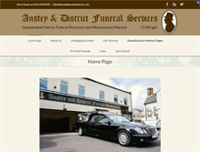 Tablet Screenshot of ansteyfunerals.com